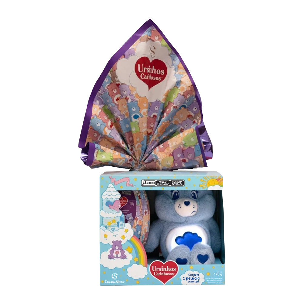 Ovo de Páscoa ao Leite Pelúcia Zangadinho com LED Ursinhos Carinhosos 170g