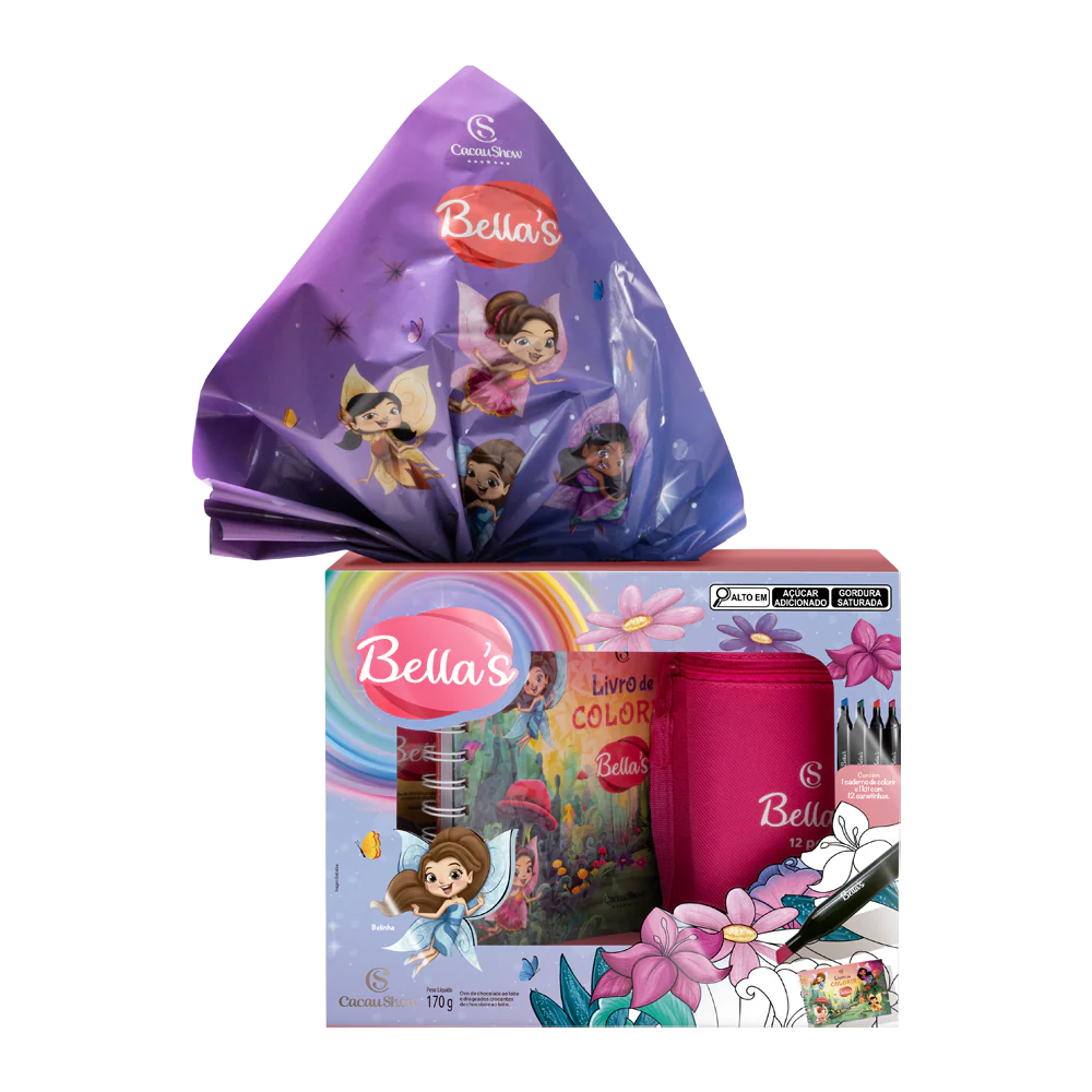 Ovo de Páscoa ao Leite Caderno e Canetas Bella's 170g