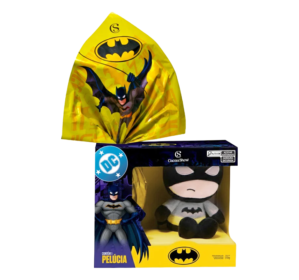 Ovo de Páscoa ao Leite Pelúcia Batman 170g